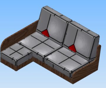 3D модель Диван угловой на ножках