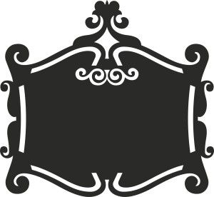 Чертеж Адресная табличка красивыми орнаментами по контуру