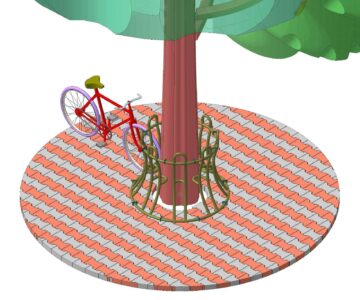 3D модель Парковка велосипедов и скутеров радиальная (сборная)
