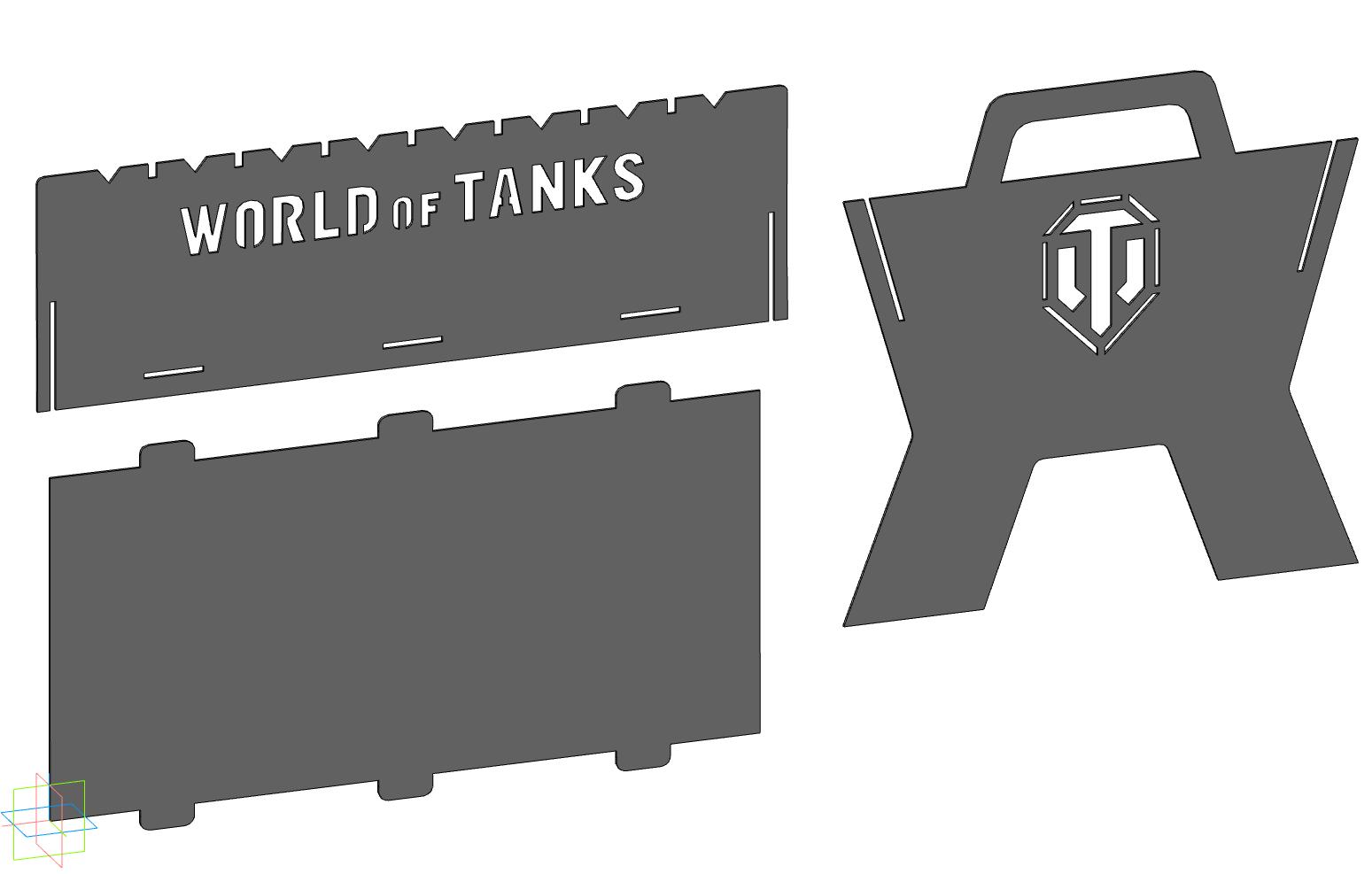 Чертеж Мангал world of tanks разборный, собирается без сварки, из 2мм, плазма