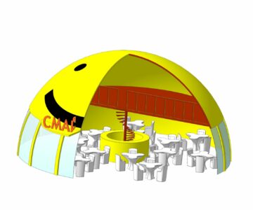 3D модель Кафе. Геодезический купол.
