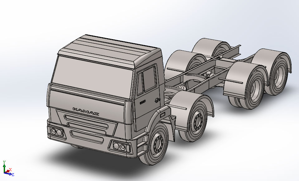3D модель Шасси Камаз 6540