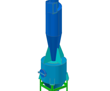 3D модель Модель циклон ЦН-15-1000*1УП исполнение с шлюзовым затвором ШЗ-200