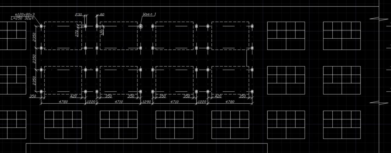 Чертеж Медиаэкран на фасаде здания