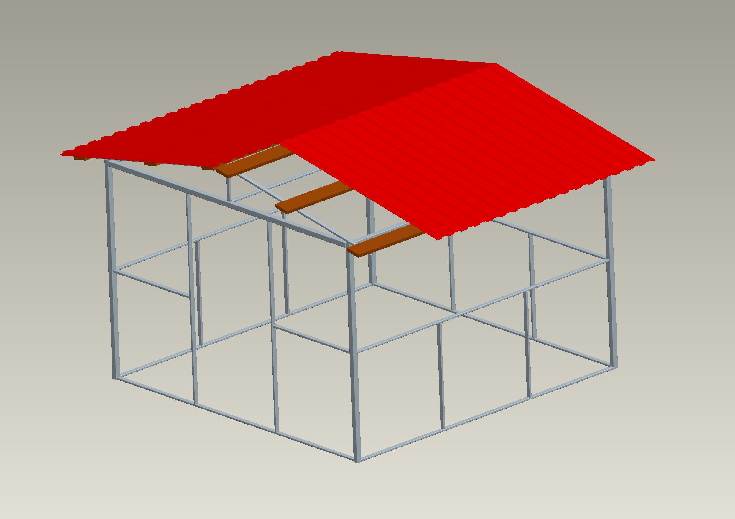 3D модель Беседка для дома 3х3м