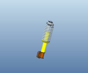 3D модель Стойка подвески ваз 11113 ока с верхней опорой и пружиной