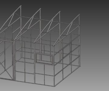 3D модель Теплица моудльная из профиля
