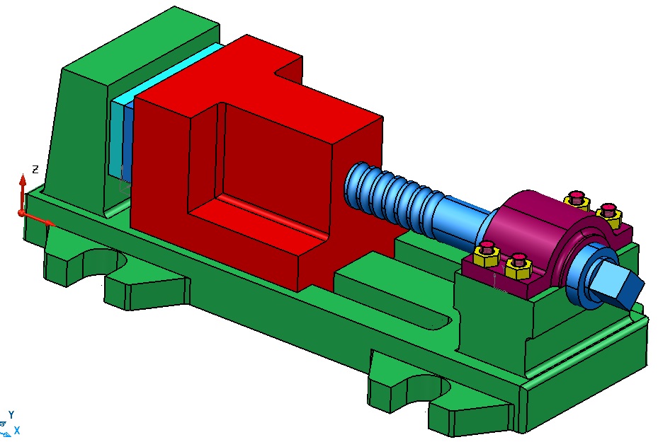 3D модель Тиски МЧ00.09 в Delcam powershape
