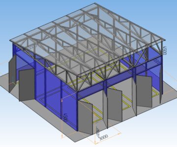 3D модель Производственное здание 10000*10000*4500