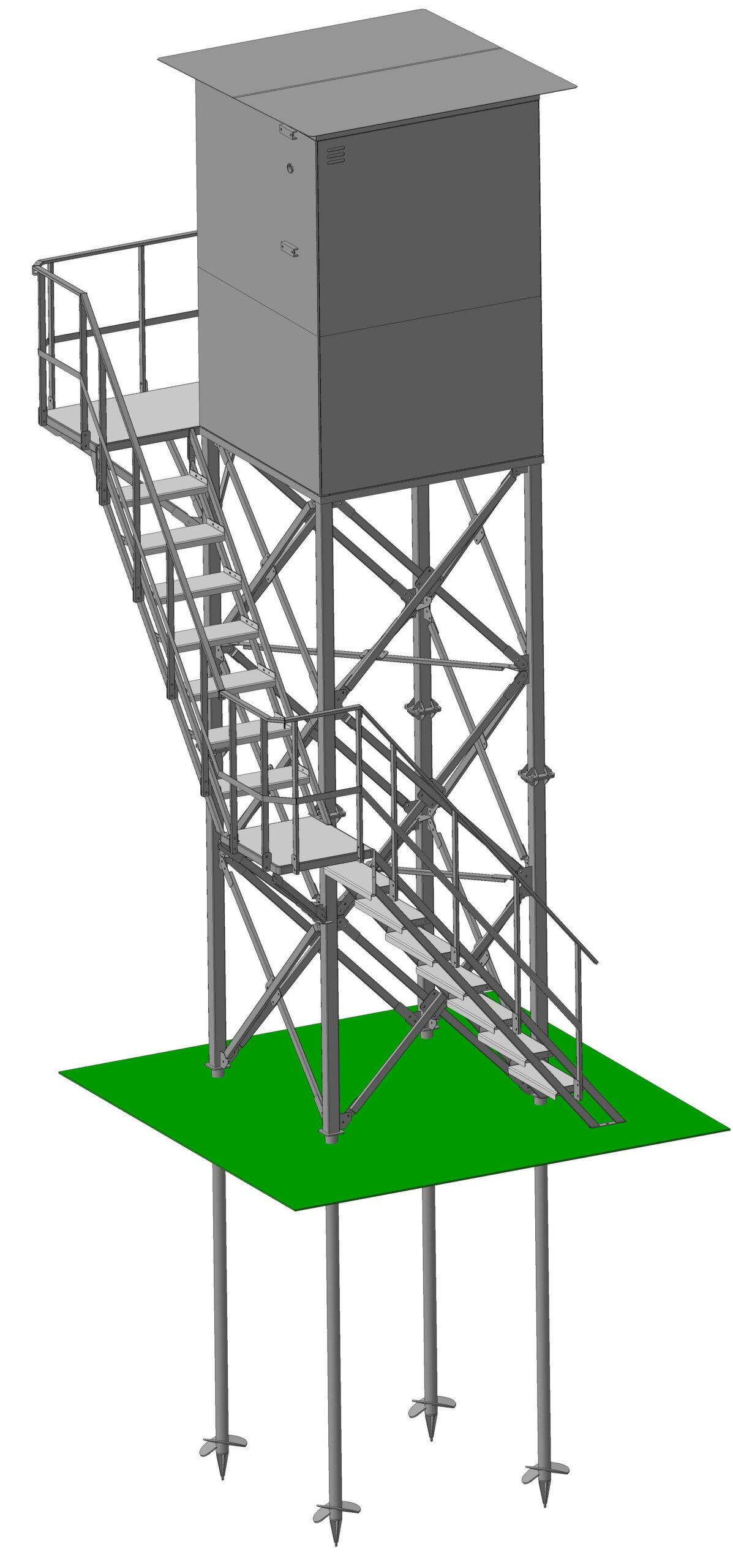 3D модель Опора защитного контейнера 4 метра