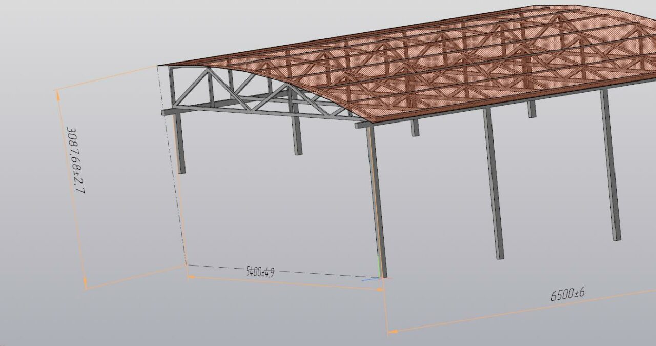 3D модель Навес дуговой 5400х6500