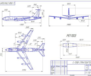 Чертеж Расчет аэродинамических характеристик C-135B stratolifter