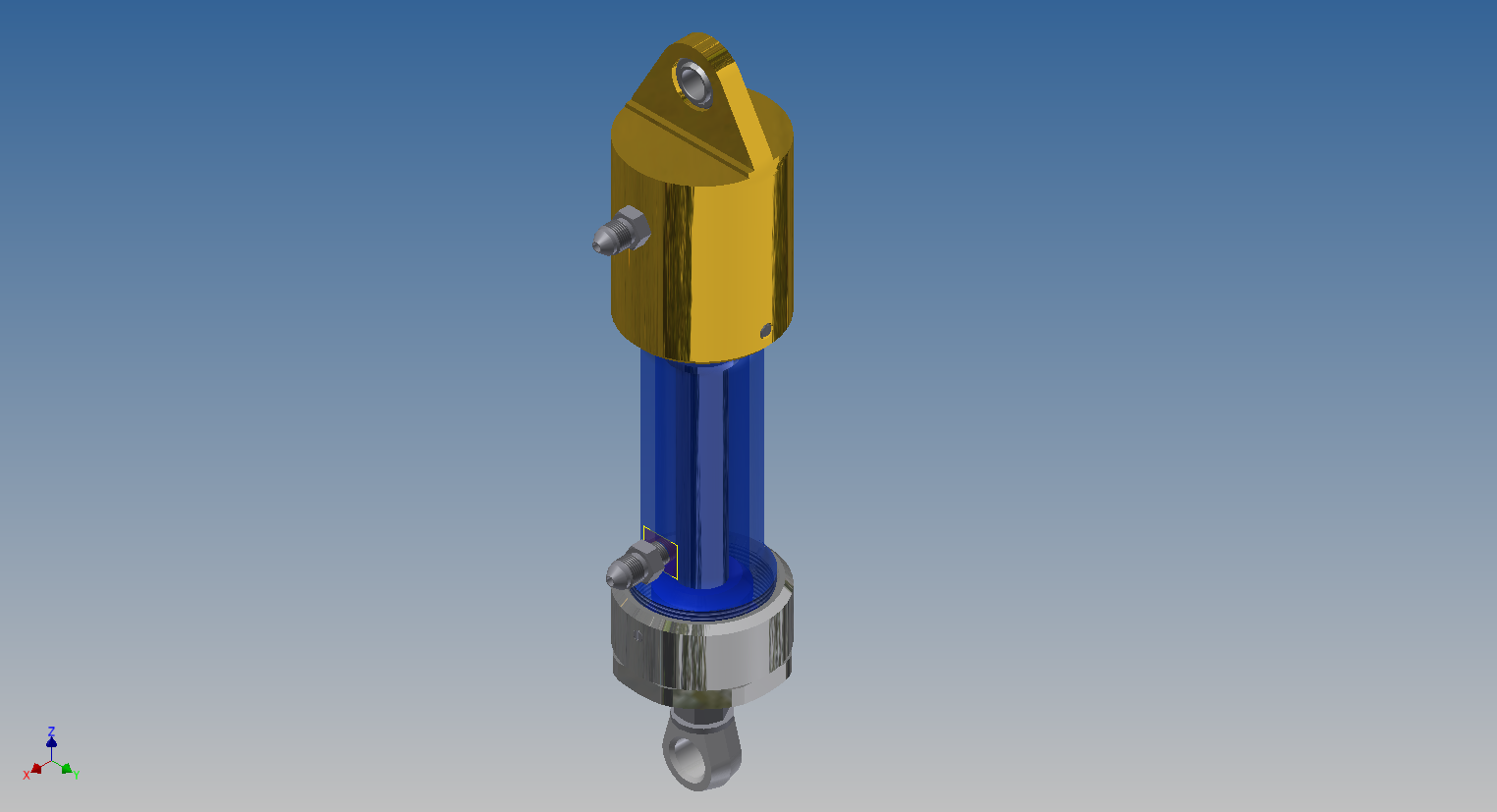 3D модель Пневмоцилиндр 00-000.06.26.26.00 в Autodesk Inventor 14