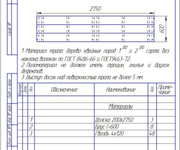 Чертеж Трап-настил