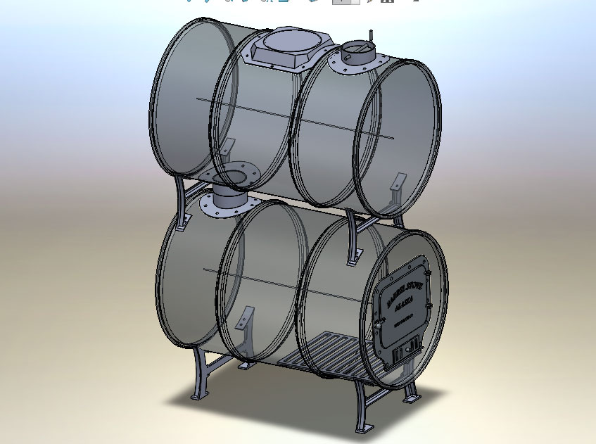 3D модель Печь "Barrel stove" из бочки 200л
