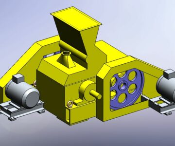 3D модель Габаритная 3D-модель плющильного станка ПС-600