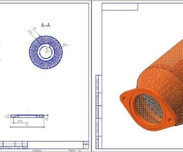 Чертеж Пламягаситель для авто с эффектом стронгера