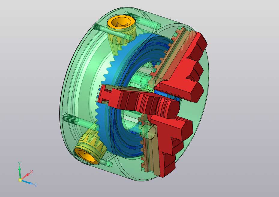 3D модель 3D Модель Патрон токарный d=160