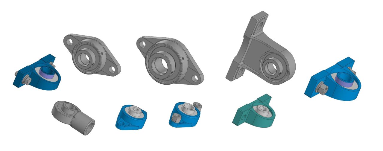 3D модель Подшипниковые узлы UCP206, UCP205, UCP202, UCFL204D1, UCFL201D1