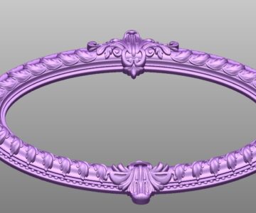 3D модель Рама для зеркала овальная с узором