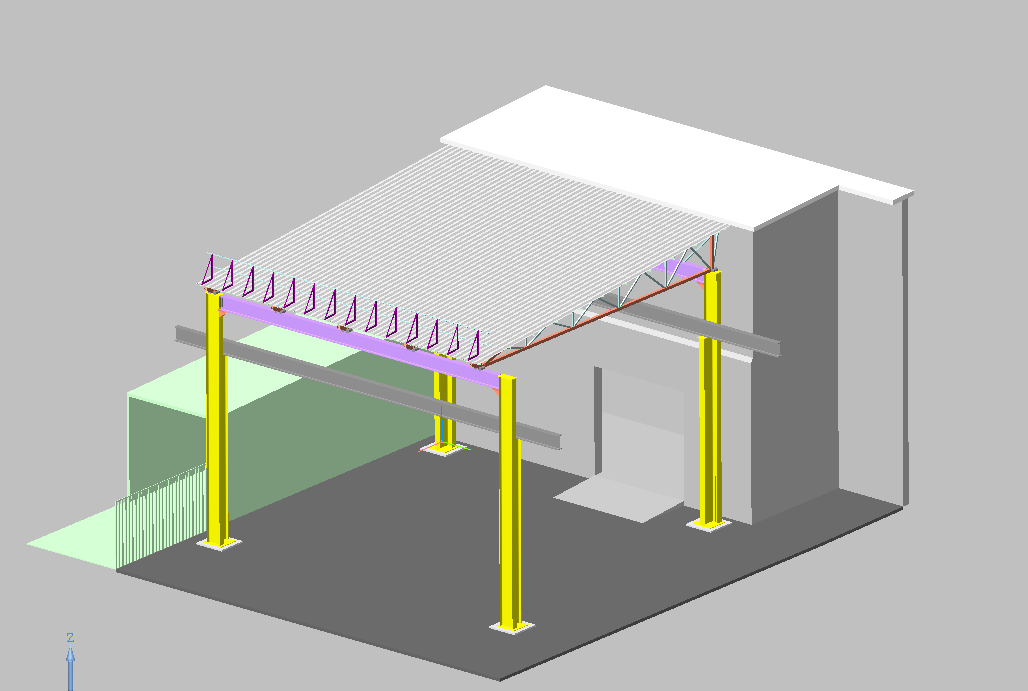 3D модель Модель каркаса крыши навеса
