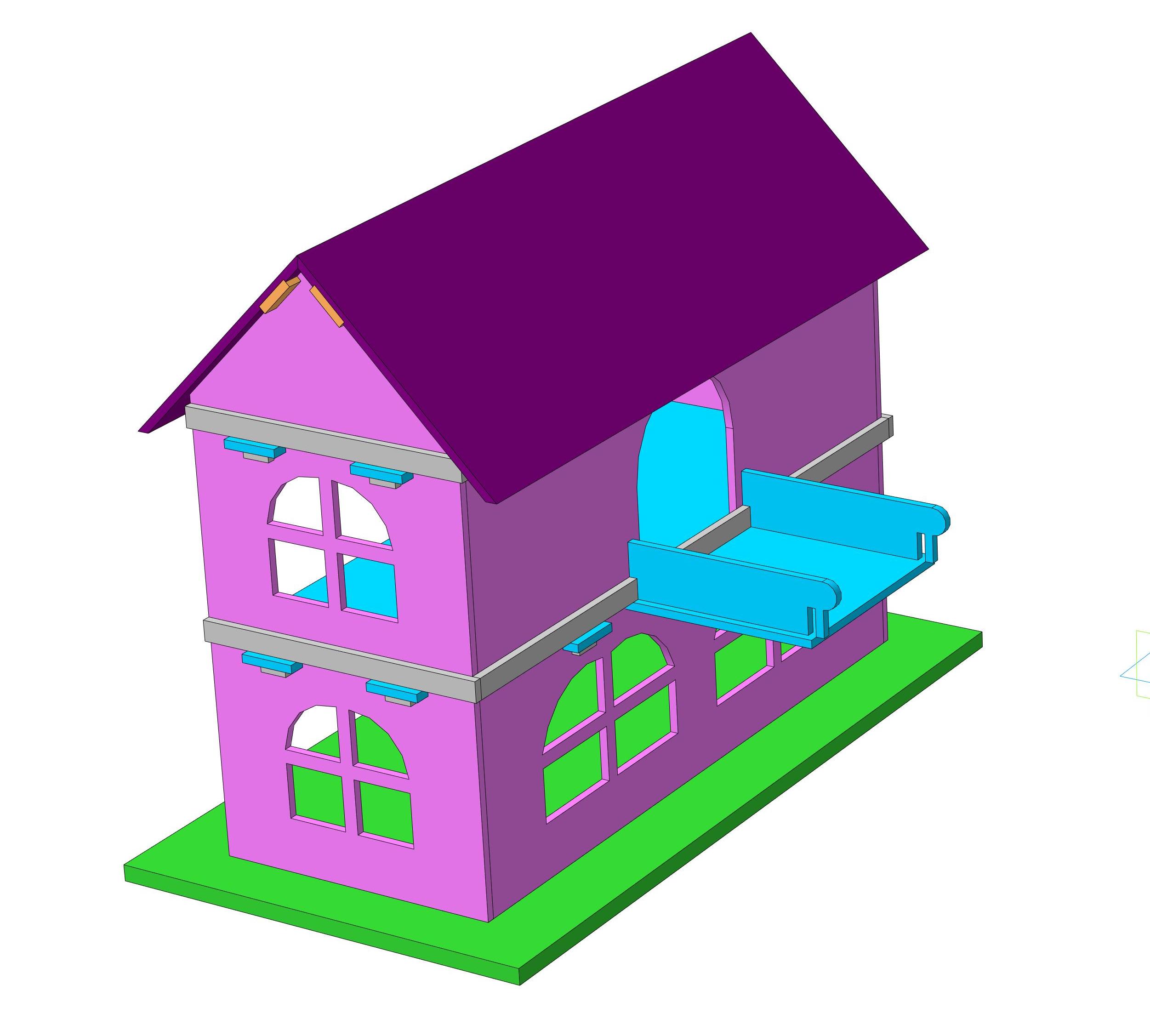 3D модель Домик для кукол из фанеры
