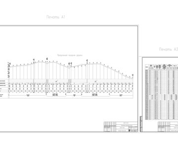 Чертеж Проектирование автомобильной дороги Lвозд.= 3675 м.