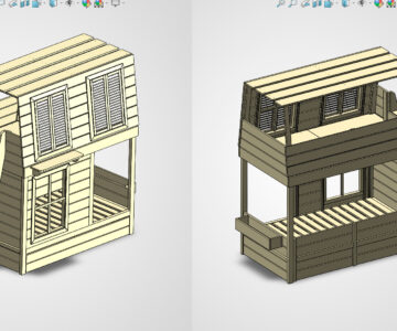 3D модель Детская кровать - домик
