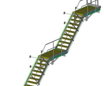 3D модель Лестница эвакуационная обей высотой 5405мм