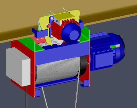 3D модель 3Д модель лебёдки в AutoCad
