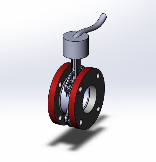 3D модель Затвор дисковый ДУ-80