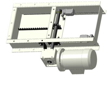 3D модель Задвижка реечная с приводом 770х590х240 мм