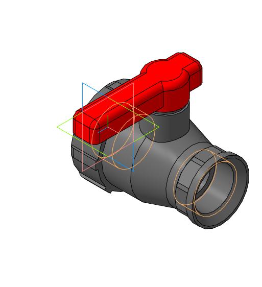 3D модель Кран шаровой проходной G1"-G1/4"