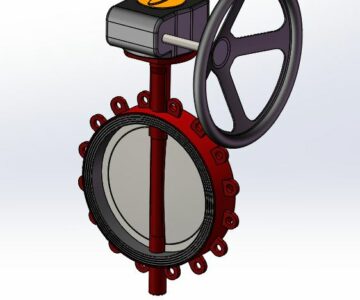 3D модель Затвор дисковый поворотный BF-31 DN400, DN800 с мех. ред