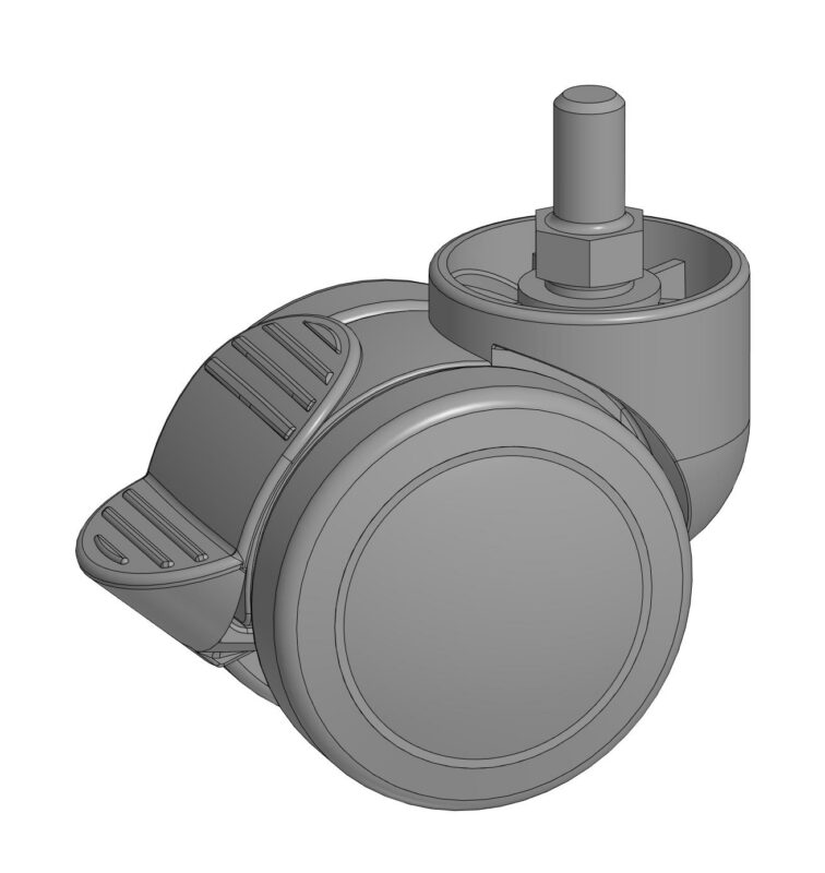 3D модель Колесо мебельное со стопором