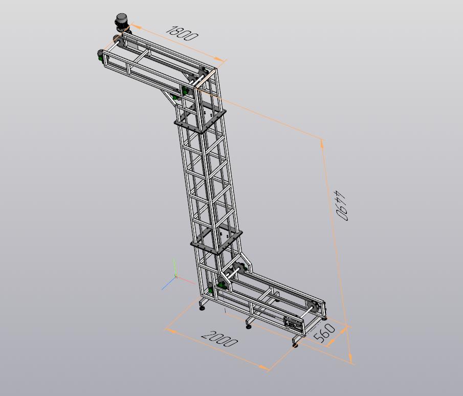 3D модель Каркаса Z-образного ковшевого элеватора