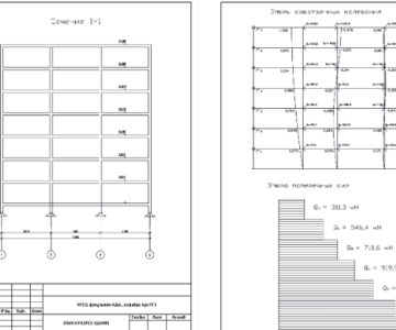 Чертеж Определение сейсмических сил 7-ми этажного здания