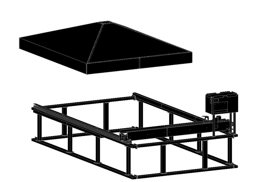 3D модель Детальная модель каркаса и портала плазменного станка ЧПУ