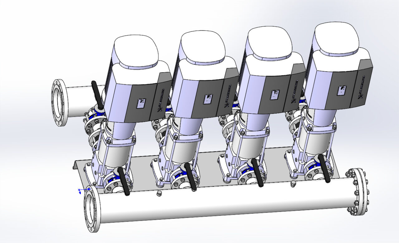 3D модель Насосная станция Grundfo  HYDRO MPC-E 4 CRE45-3