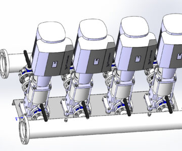 3D модель Насосная станция Grundfo  HYDRO MPC-E 4 CRE45-3