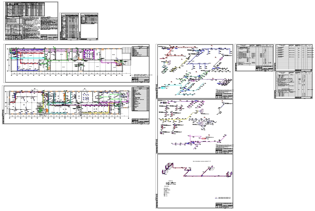 Чертеж Отопление и вентиляция учебного корпуса для практических занятий.