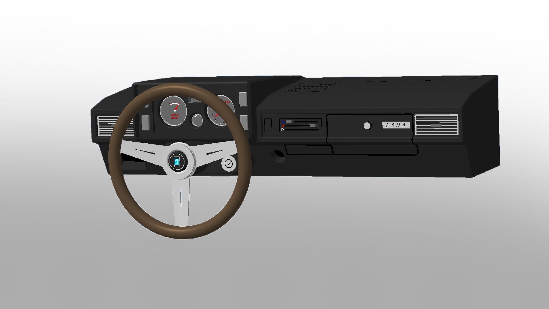 3D модель 3D модель торпедо ВАЗ-2105 с рулём Nardi Torino.
