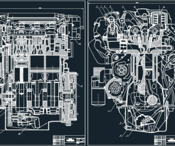 Чертеж Чертеж двигателя Mercedes-Benz OM639