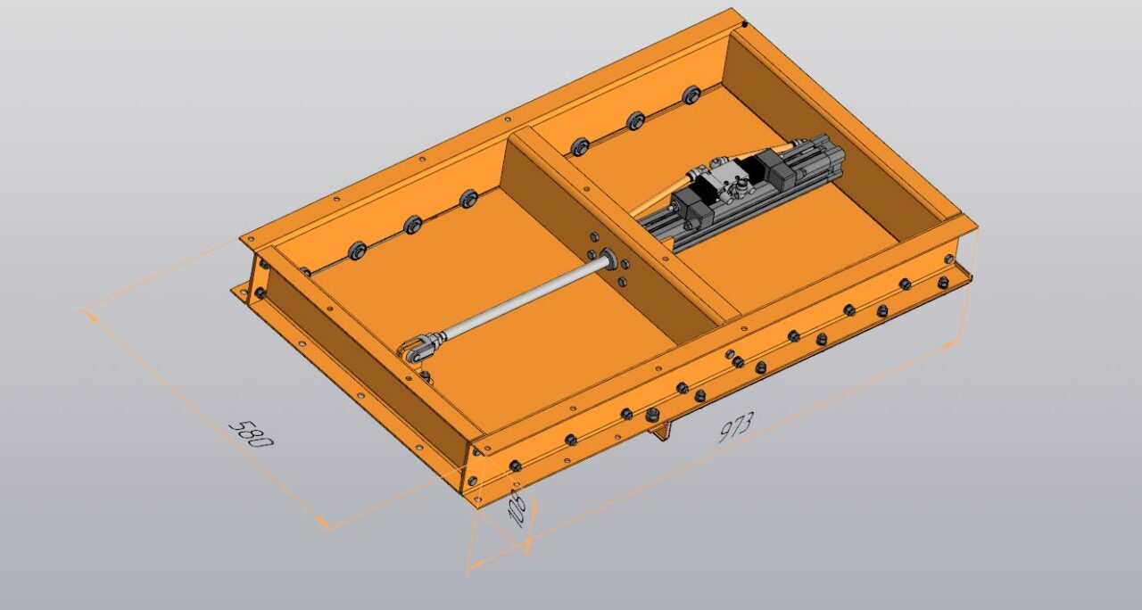 3D модель Шибер 973х180х108 мм