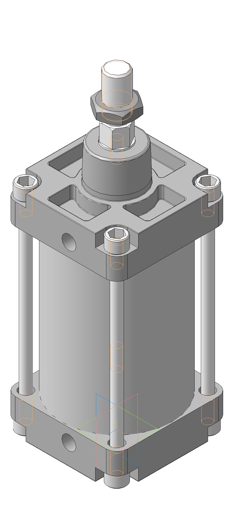 3D модель Цилиндр 40М1L125А0100 пневматический