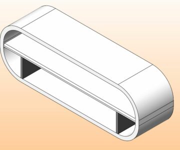 3D модель Радиусная тумба 1200х300х425 мм