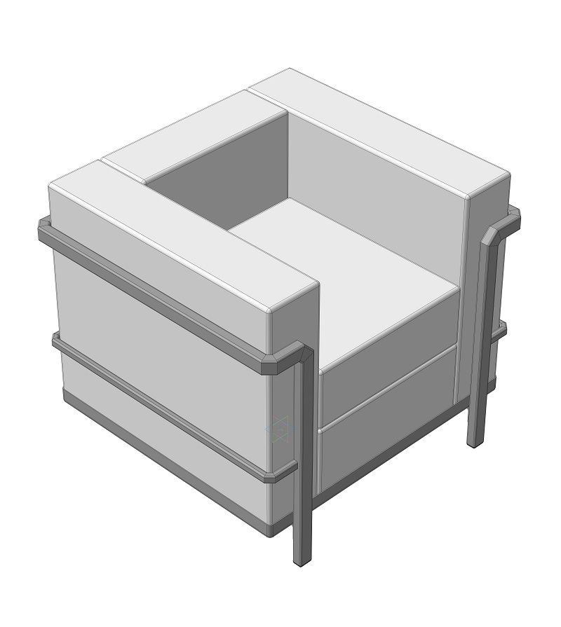 3D модель Кресло Ле Корбюзье LC-02