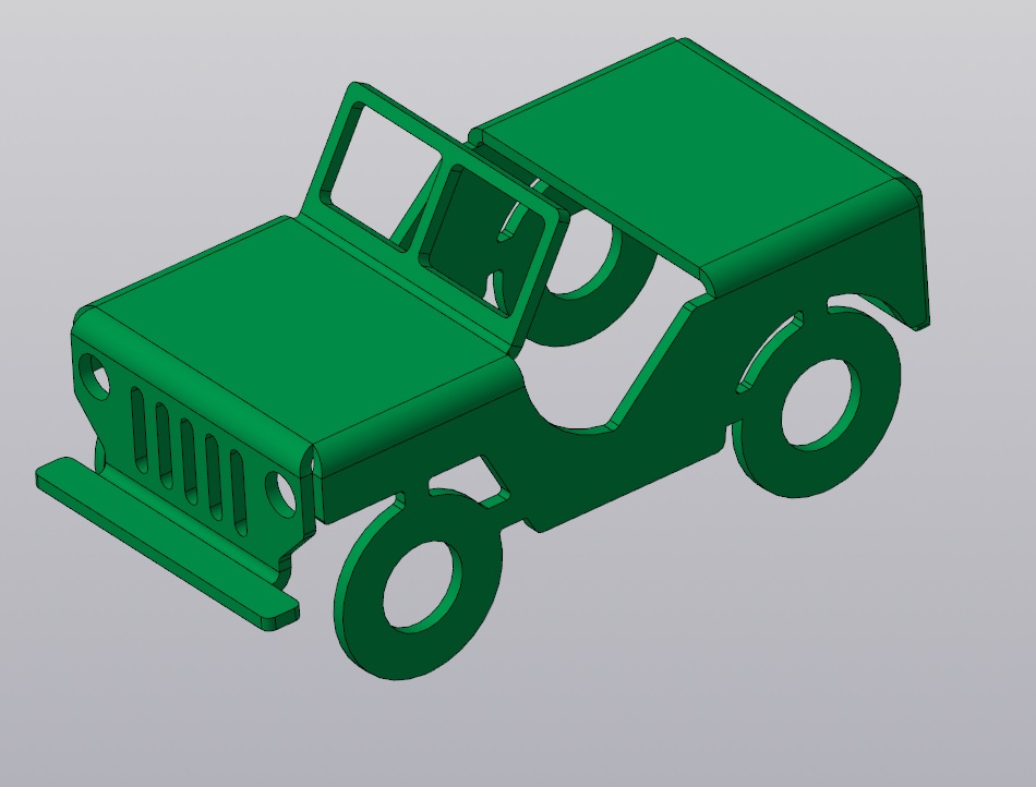 3D модель Машинка из листового металла JEEP (3D модель).