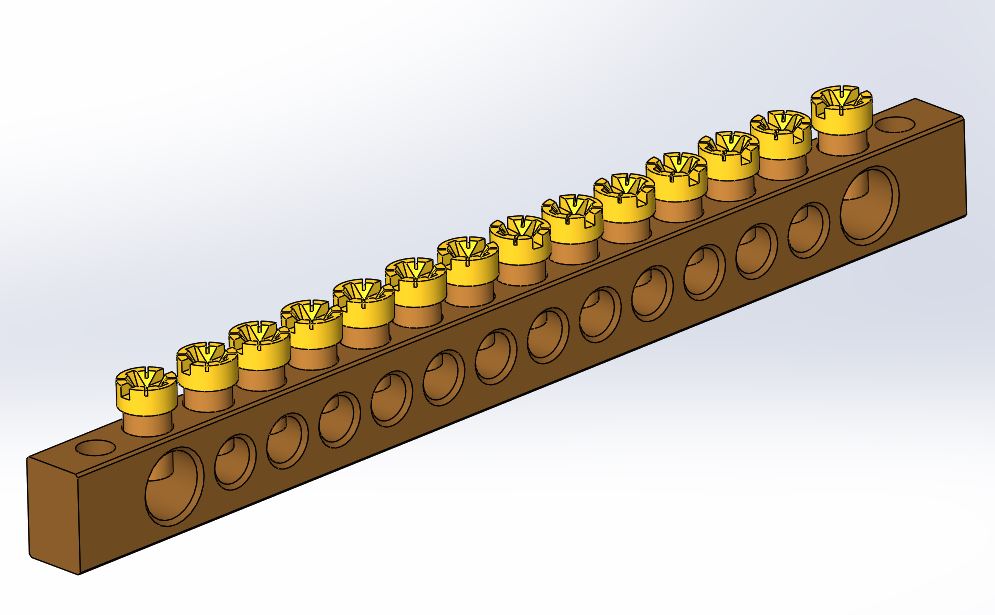 3D модель Шина нулевая 6х9 14_2 (арт. YNN11-14-100) ИЭК