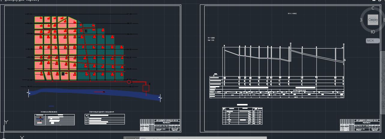Чертеж Прокладка сети канализации в городе  средней полосы РФ
